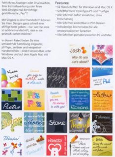 52 Handschriften für Werbegrafik und Design (CD) Firmen