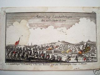 Landwehrhagen Lutterberg Schlacht 1758 Kupferstich 1760