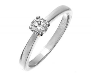 Klassischer Platin 950 Solitär Verlobung Damen   Diamant Ring 0.33