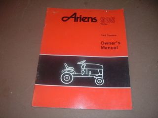 Ariens 935 Series Yard Tractor Owners Manual