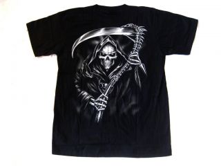 Shirt Sensenmann Totenkopf skull gothic Biker metal