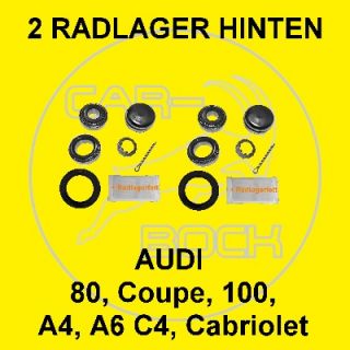 Radlager hinten L+R für AUDI 80 (B2 B3 B4) 90 Coupe