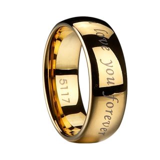 Wolfram Tungsten Ring Titan   Hart Goldplattiert