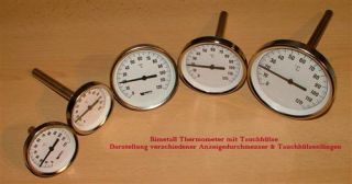 Bimetallthermometer Ø100mm 150mmTauchhülse 0 120°C(966#