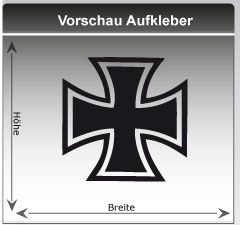 Eiserne Kreuz** Heckaufkleber Auto Design Aufkleber Motiv Kreuz