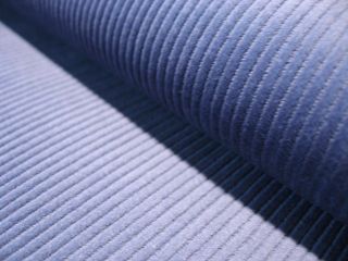 2m Baumwoll Cord Stoff Blau Feincord Hose Jacke 979