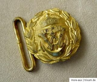 Altes Marine Offiziers Koppelschloß vergoldet Kaiser Wilhelm II 1WK