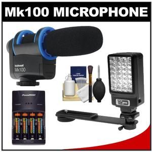 Hahnel Mk100 Uni Directional Microphone +LED Light DSLR Cameras Video