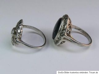 Zwei alte Ringe mit Markasiten einer in 925 er Silber