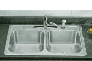 Sterling 14707 3 NA Middleton Kitchen Sink 33 x 22 x 7 Double Bowl