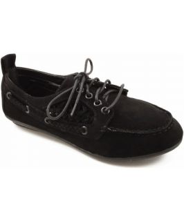 Misbehave Marcy 3 Round Toe Lace Up Flat BLACK Shoes