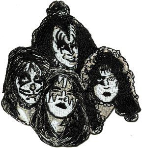 Kiss Rock Music Band Patch   Glitter Punk Faces Logo