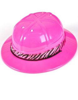 Adult Womens Pink Safari Costume Hat with Zebra Trim