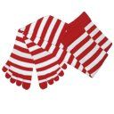 Basic Toe Socks Red/White Stripe Ladies Shoe size 5   10 Clothing