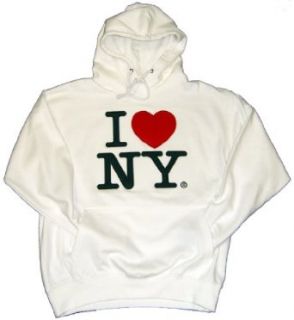 White I Love NY Embroidered Sweatshirt Clothing