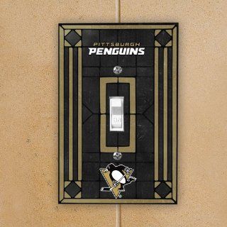 NHL Art Glass Switch Cover Team Pittsburgh Penguins
