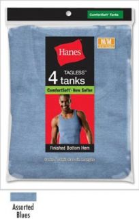 Hanes Dyed Tank Top (Blue 4 Pack) Clothing