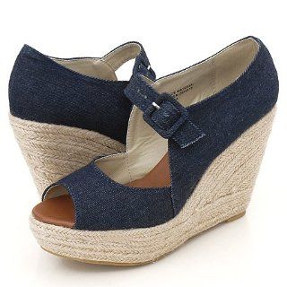 Bumper Zena18 Wedges Blue Denim Shoes