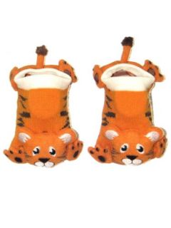 Tiger Baby Animal Booties by Wild Habitat   Orange   6 18 Mths Shoes