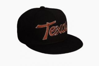 Black Texas Flat Bill Snapback Adjustable Baseball Cap Hat