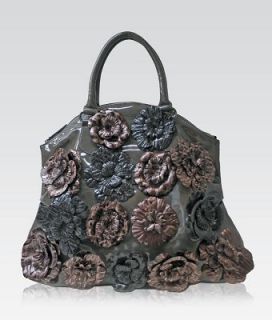 Handbags Exotic Rosette Purse Tote Bags Gray (Gray) [Apparel] Shoes