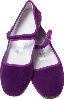 Purple Velvet Mary Jane Chinese Shoes Shoes