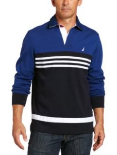 Nautica Mens Big Tall Long Sleeve Colorblock Polo Shirt