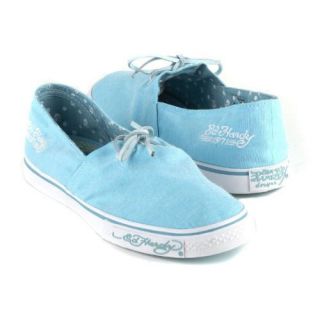 Ed Hardy Pampah Flats Shoes Blue Womens Shoes