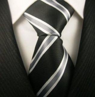 Neckties by Scott Allan, Black and Gray Stripe Neckties