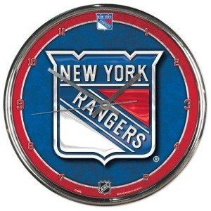 New York Rangers Round Chrome Wall Clock Sports