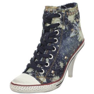 Ash Womens Stone Lace Up Sneaker,Blue,36 EU/6 M US Shoes