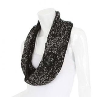 Black & White Crochet Knit Infinity Circle Scarf W