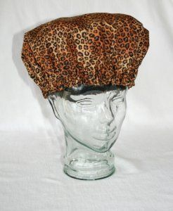 Luv 2 Lounge Leopard Shower Cap   handmade in the USA