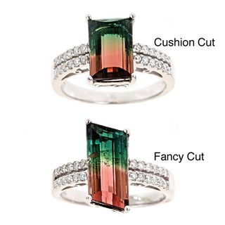 yach 14k Gold Multicolor Tourmaline and 1/3ct TDW Diamond Ring (G H