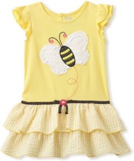 Youngland Girls 2 6X Drop Waist Bumble Bee Dress, Yellow