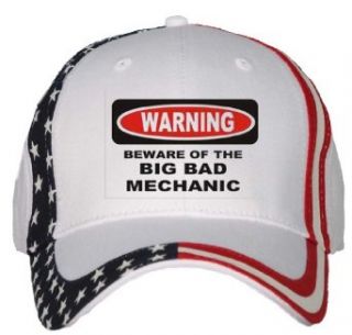 BEWARE OF THE BIG BAD MECHANIC USA Flag Hat / Baseball Cap