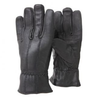 Mens Genuine Leather Gloves (M/L) (Black) Clothing