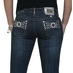 Idol Womens Rhinestone Denim Jeans
