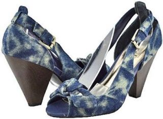 Qupid Danger 44 Blue Denim Women Pumps, 5.5 M US Shoes