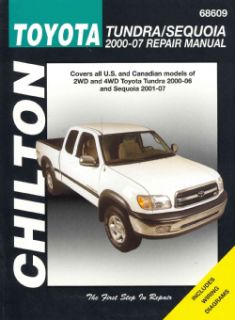 Chilton Toyota Tundra / Sequoia 2000   2007 Repair Manual Covers all