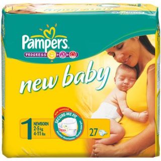 PAMPERS New Baby   Paquet de 27 couches   Taille 1   A partir de 2 kg