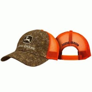 John Deere Wood Front Blaze Mesh Hat Orange Clothing