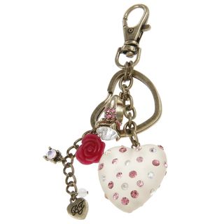 Betsey Johnson Puff Heart Key Chain