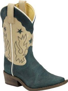 Cowboy Boots 2 Child Green Cream Boys   DH937 Double H Boots Shoes