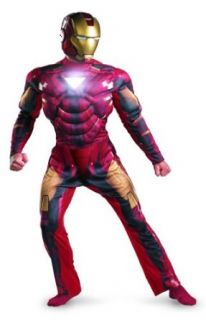 Imm2 Iron Man Mark 6 Light Up Deluxe Adult,Multi,XL (42 46) Clothing