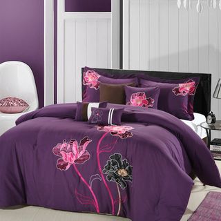 Orchid Plum 8 piece Comforter Set