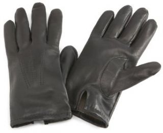 Isotoner Mens Water Resistant Smooth Leather Glove,Black