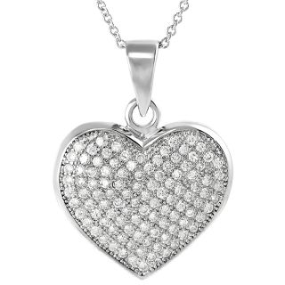 Tressa Collection Sterling Silver Cubic Zirconia Heart Necklace MSRP