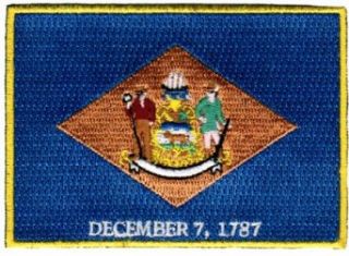 Delaware State Flag Embroidered Patch Iron On DE Emblem
