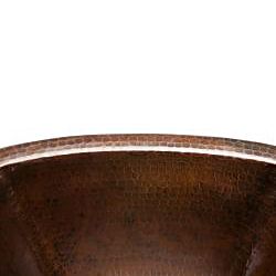 Square 14 inch Hammered Copper Bathroom Sink